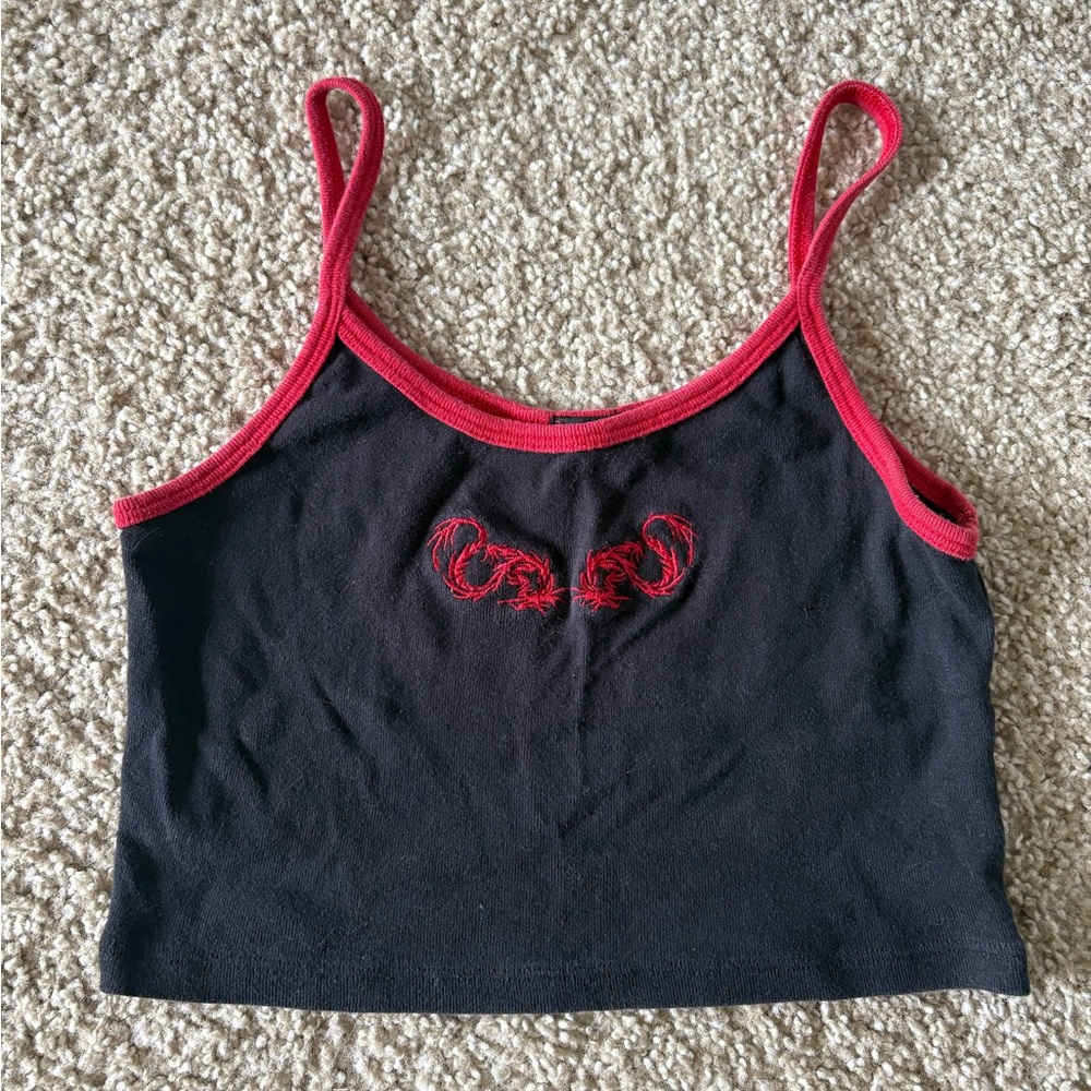 Brandy Melville Black and Red Tank Top